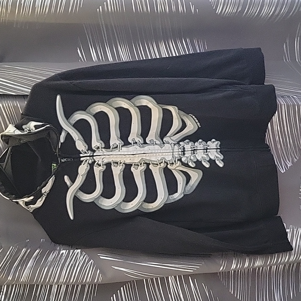 Fsd skeleton hoodie black white XL